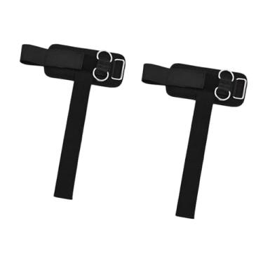 Imagem de oshhni 2x Faixas de pulso para levantamento de peso, suportes de pulso para exercícios de fitness com anéis duplos em D para levantamento de peso pesado no, Preto 31.5x17cm
