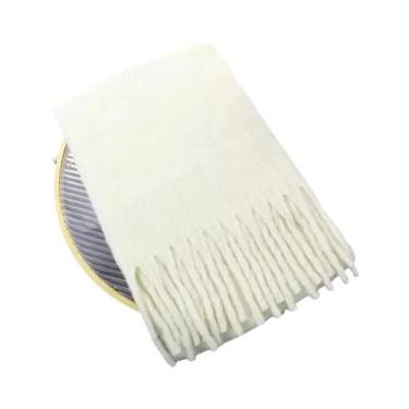 Imagem de Cachecol De Inverno Feminino Em Cashmere Grosso, Pashmina Com Franjas 