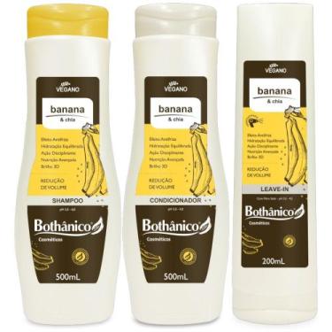 Imagem de Kit Banana E Chia Shampoo + Condicionador 500ml + Leave In 200ml Botha