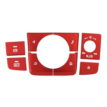 Imagem de TOMALL Tampa de botão multimídia de alumínio 8 peças compatíveis com Mazda3 Axela CX-30 CX-50 2020-2025 console central de carro acabamento eletrônico freio de mão interruptor de volume decorações de