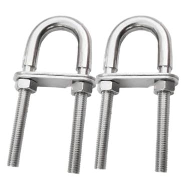 Imagem de 2Pcs Marine Boat Stern Bow Eye Tie Down, U Bolts Acessórios para barcos aço inoxidável com porcas sextavadas Arruela para esquiar fora de RV