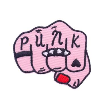 Imagem de Ruoming 1 peça de emblema bordado de punho engraçado aplique de ferro no emblema costurado (rosa)