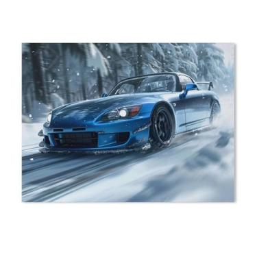 Imagem de HouLaiZhe Snow S2000 Extreme Speed Sports Posters Tela Estética Decoração de Quarto Pintura de Parede Impressões Sala de Galeria Decoração de Parede para Quarto Sala de Estar Escritório 18 x 24