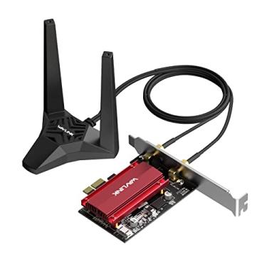 Imagem de WAVLINK Placa de rede AXE5400 WiFi 6E PCIe, adaptador sem fio Tri-Band AX210 com Bluetooth 5.3, MU-MIMO, WPA3, OFDMA, suporte de perfil baixo, dissipador de calor, para PC Windows 10/11