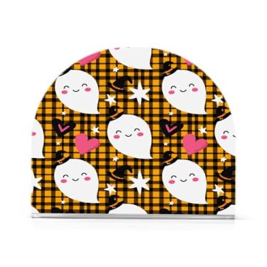 Imagem de Wassud Fantasmas com chapéus, suporte de guardanapo acrílico, dispensador de guardanapos de papel moderno em forma de U para mesa, cozinha, sala de jantar, bancada 1 peça (comporta 50-60 guardanapos)