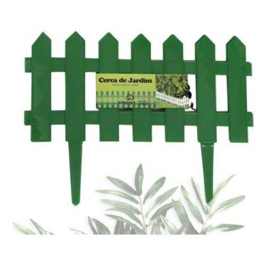 Imagem de Kit 3 Cercas Decorativa jardim De Plástico cor Verde - Wlplast