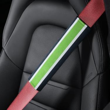 Imagem de BETTERHUMZ Capa de cinto de segurança de ombro de carro compatível com carros, SUVs, caminhões, para Alcantara, couro, confortável, resistente ao desgaste, alça de assento de carro, acessórios