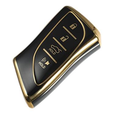 Imagem de ACROPIX Capa para controle remoto de entrada sem chave de TPU com 4 botões para Lexus UX200 UX250h UX260h LS500 LS500H LC500 LC500h ES200 ES300h - Pacote com 1 preto