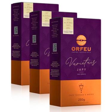 Imagem de Café Moído Premium Orfeu Japy Kit 3 Pacotes de 250g