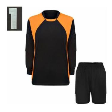 Imagem de Kit Camisa e Bermuda  Para Goleiro  Com Proteção Acolchoada - TRB, Pre