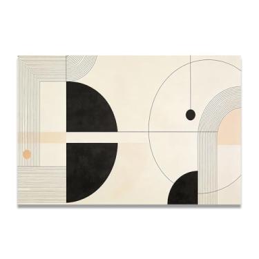 Imagem de LKXGRRSFG Arte em tela minimalista Calm In Black: Serenidade tons neutros grande área em branco para decoração de espaço calmo 60 x 75 cm sem moldura