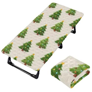 Imagem de Burbuja Lençol de berço de árvore de Natal para crianças, lençol de cochilo acolchoado portátil com faixa elástica para meninas e meninos, lavável na máquina, 63,5 x 127 cm