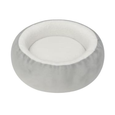 Imagem de Cama Pet Redonda Sherpa – Super Macia, Antiderrapante e Lavável | Formato Ninho para Gatos e Cães de Pequeno Porte(Cinza,G (70x70))