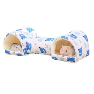 Imagem de Túneis e tubos de hamster, brinquedo dobrável de túnel de atividades de pequeno animal para bebês porquinhos-da-índia, coelho anão, hamster, ratos, esquilos, ouriços (azul)