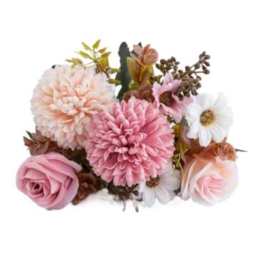 Imagem de Flores Artificiais 6 CabeçAs Bola De Outono CrisâNtemo Rosa Flores Artificiais DecoraçãO Para Casa Altamente Decorativo E Esteticamente AgradáVel(Rosa-3,4)