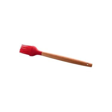 Imagem de Pincel Culinário em Silicone com Cabo de Bambu, 27cm, Vermelho, Resistente a Altas Temperaturas até 200ºC, Livre de BPA, Multiuso