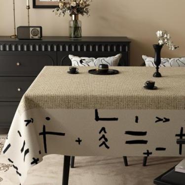 Imagem de Toalhas de mesa de jacquard francesas de algodão floral, toalha de mesa estilo listrada, toalha de mesa, impermeável, à prova de óleo, resistente a manchas, fácil de limpar, para jantares, festas tipo