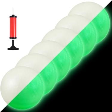 Imagem de Hiboom 1 Pcs Glow in The Dark Kickballs Dodgeballs Light up Playground Ball Bouncy Balls with Pump for Kids Adults Playground School Backyard Game Outdoor Glow in The Dark Games (10 Inch)
