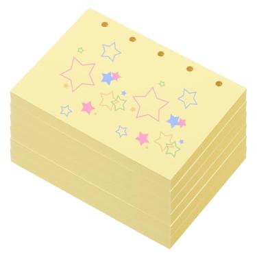 Imagem de PATIKIL Papel colorido de folhas soltas, 10,4 cm x 7,6 cm (A8), 300 folhas, 5 furos, 150 g/m², refil de fichário em branco, suprimentos de papel para escritório, anotações, planejador, diário, amarelo