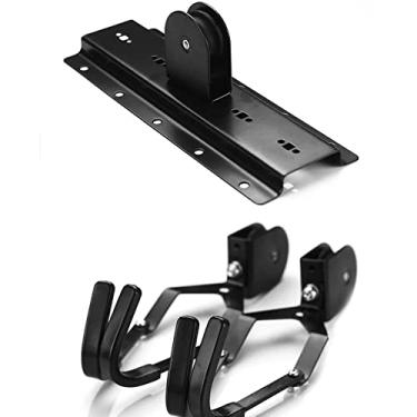 Imagem de Elevador de Bicicleta para Armazenamento em Garagem Polia Levantamento Rack Alto Carga Pesada Suporte no Teto com Cintas Suspensão Kayak Mecanismo Trava Seguro Engenharia Robusta Corda Mais Grossa Doi