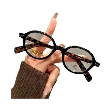 Imagem de Óculos De Computador Unissex Retrô Com Armação Oval Anti Luz Azul, Ócu