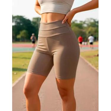 Imagem de Bermuda Ciclista Cintura Alta Suplex Poliamida Zanca Modas Tamanho:PCo