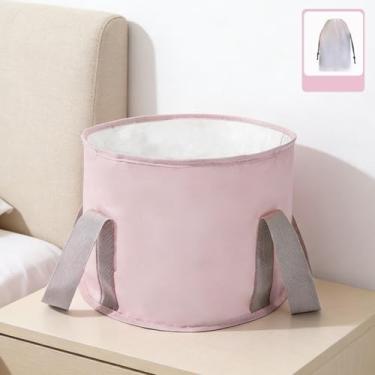 Imagem de Balde de banho dobrável para viagem e acampamento, bacia portátil para pedicure e relaxamento