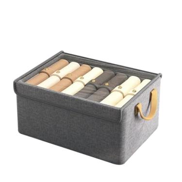 Imagem de Caixa Organizadora Dobrável Premium para Roupas – Organizador de Guarda-Roupa com Tampa Anti Poeira Empilhável(KIT 1UN【com tampa】)