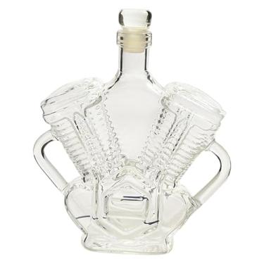Imagem de Generic Garrafa de vinho/uísque em formato de motor V8, transparente, inovadora, 280ml, com rolha, decantador para sala de estar.
