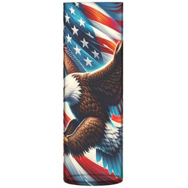 Imagem de USA Eagle American Vasos cilíndricos decorativos para flores, vasos e plantadores de plástico personalizados para decoração de quarto, 30 cm x 9,9 cm