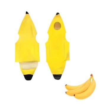 Imagem de Fantasia De Banana Amarela Unissex Leve Para Crianças E Adultos, Fanta