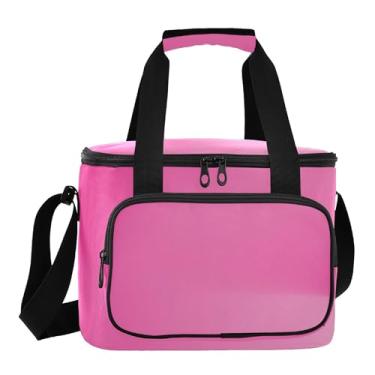 Imagem de Lancheira rosa rosa macia gradiente rosa para homens, refrigerador portátil, bolsas térmicas isoladas para viagens