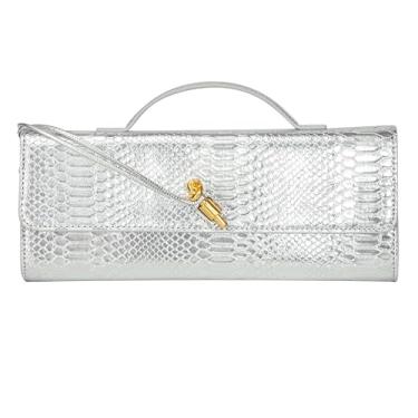 Imagem de ToKismet Bolsas de mão, bolsa de noite para mulheres, bolsa tiracolo de couro PU com estampa de crocodilo para festa de casamento, Sv