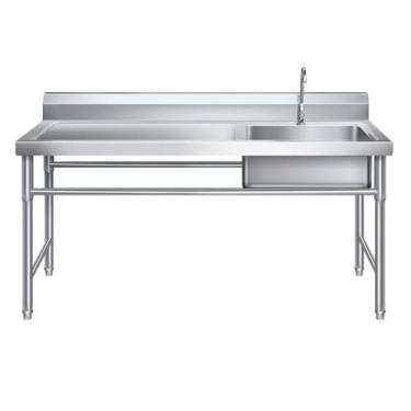 Imagem de Pia comercial, pia de aço inoxidável, pia utilitária independente, pia de cozinha, pia de bar, pia externa, pias utilitárias de aço inoxidável independentes, com torneira de bancada, para restaurante