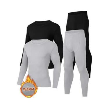 Imagem de Conjunto De Roupa Térmica Masculina plus Size 4/2 Peças Outono Inverno