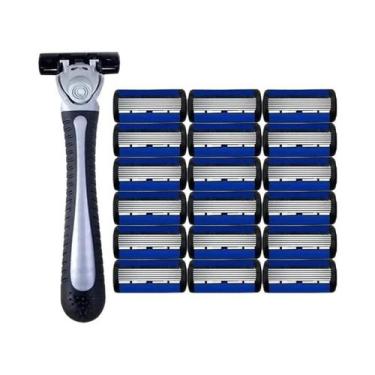 Imagem de Navalha Manual Unissex Com Lâmina De Aço Inoxidável De 6 Camadas, Cabe