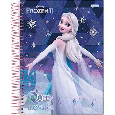 Imagem de Caderno Espiral Capa Dura Universitário 10 Matérias Frozen Elsa FSC 160 Folhas, Jandaia