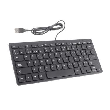 Imagem de Acouto Teclado Espanhol Com Fio Interface Usb Computador de Mesa Fino 78 Teclas Teclado Portátil Eletrônicos Computadores e Acessórios