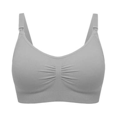 Imagem de Sutiã De Amamentação Sem Costura plus Size Respirável Com Efeito Push 