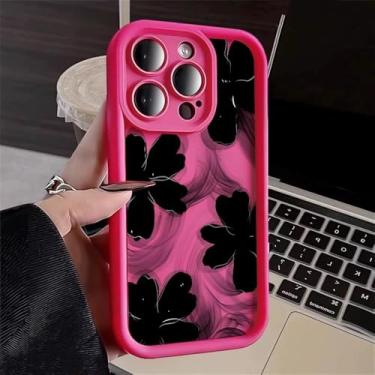 Imagem de Capa para iPhone 16 16E 15 14 13 12 11 Pro Max X XR XS 7 8 16 Plus, à prova de choque, macia, rosa-avermelhada 2F1371, para iPhone 7 8 Plus