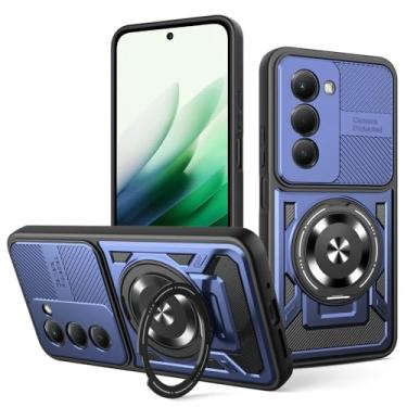 Imagem de Kukoufey Capa compatível com Xiaomi Redmi 15 (171.1) 25062RN2DY, compatível com MagSafe, suporte magnético giratório de 360 graus, capa para celular azul