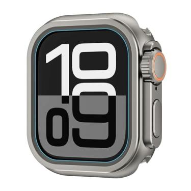 Imagem de FUKUZL Capa protetora de metal para Apple Watch 46 mm, 45 mm, 44 mm, capa protetora para iWatch séries 10, 9, 8, 7, 6, 5 SE, mudar para Ultra 2 de 49 mm, 44mm, Ágata