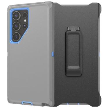 Imagem de Capa da série Defender para Samsung Galaxy S24 Ultra, robusta e durável, camada segura à prova de choque de grau militar, com proteção de porta, inclui clipe de suporte para coldre para S24 Ultra 17.3