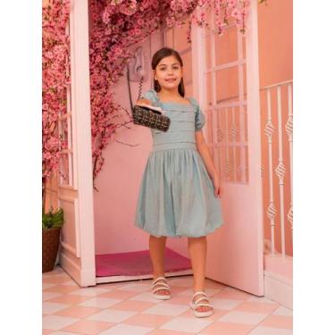 Imagem de Vestido Infantil Para Meninas Balonê Manga Princesa Delicado - Hadassa