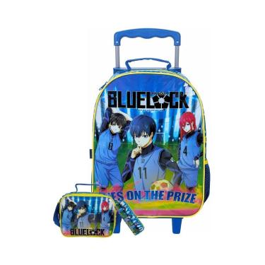 Imagem de Kit Escolar Blue Lock Mochila + Lancheira + Estojo Oficial