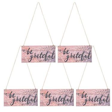 Imagem de Placa de madeira com letras para pendurar, pingente com 5 conjuntos de decoração de parede de varanda frontal, sinal de boas-vindas rústico para casa, loja, decoração interna e