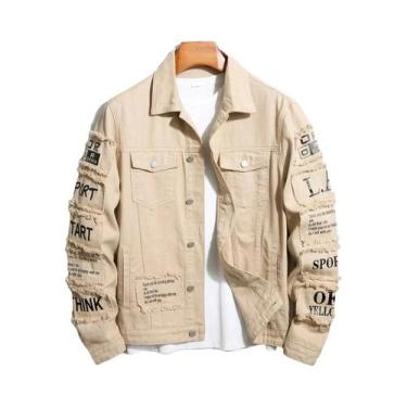 Imagem de Jaqueta Jeans Masculina Y2K De Algodão Elástico Corta-Vento Estilo Cam