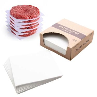 Imagem de [Pacote com 1000] Papel de revestimento para hambúrguer 14 x 14 cm – Papéis quadrados, hambúrguer para assar, hambúrguer, biscoitos e mais!