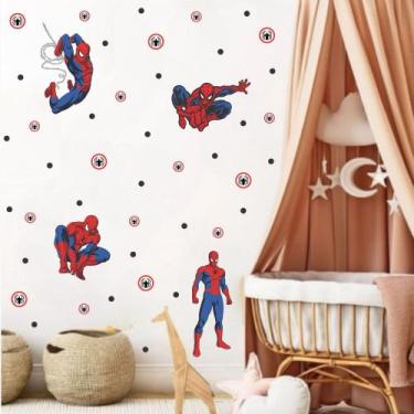 Imagem de adesivo de parede homem aranha heróis Spider-Man filme infantil decora