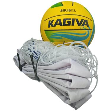 Imagem de Kit De Biribol Completo Esportivo Com Bola Kagiva E Rede Pangué Lona Sintética Fio 2 Resistente 253-Unissex